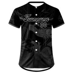 Benutzerdefiniert Schwarz Grau Personalisierter Baseball Jersey mit Farbverlauf Team Uniform mit Namen und Nummer