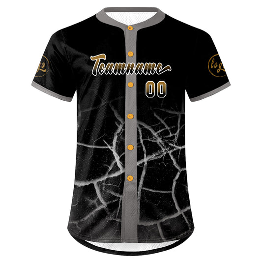 Benutzerdefiniert Altes Schwarzes Gold Personalisierter Baseball Jersey mit Farbverlauf Team Uniform mit Namen und Nummer