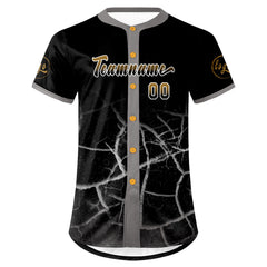 Benutzerdefiniert Altes Schwarzes Gold Personalisierter Baseball Jersey mit Farbverlauf Team Uniform mit Namen und Nummer