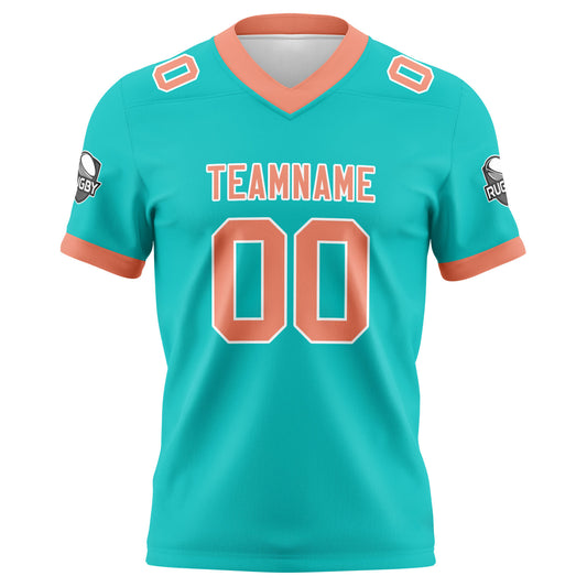 Benutzerdefinierte Cyan Rosa Fußball Trikots Personalisierter Name Nummer Logo