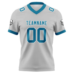 Benutzerdefinierte Grau Blau Fußball Trikots Personalisierter Name Nummer Logo