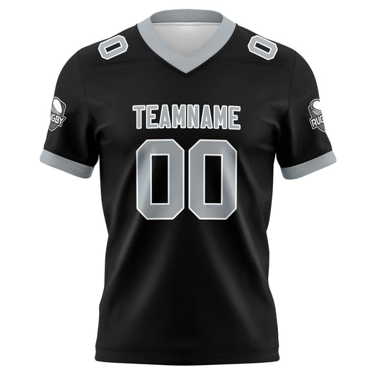 Benutzerdefinierte Schwarz Grau Fußball Trikots Personalisierter Name Nummer Logo