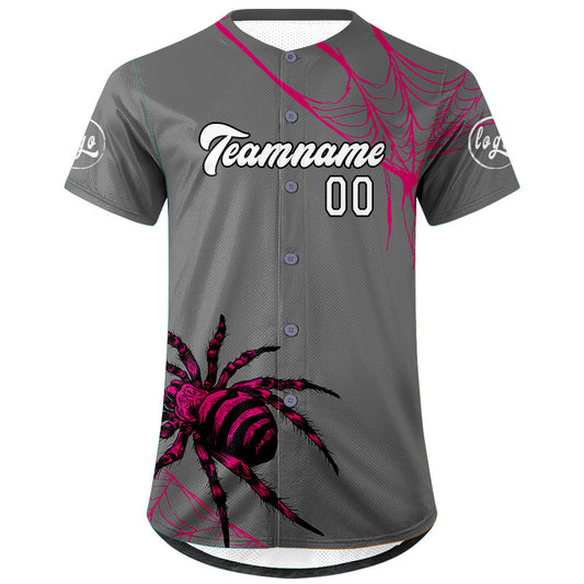 Benutzerdefiniert Grau Rosa Personalisierter Baseball Jersey mit Farbverlauf Team Uniform mit Namen und Nummer