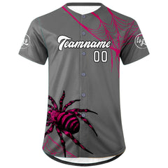 Benutzerdefiniert Grau Rosa Personalisierter Baseball Jersey mit Farbverlauf Team Uniform mit Namen und Nummer