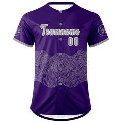 Benutzerdefiniert Lila Grau Personalisierter Baseball Jersey mit Farbverlauf Team Uniform mit Namen und Nummer