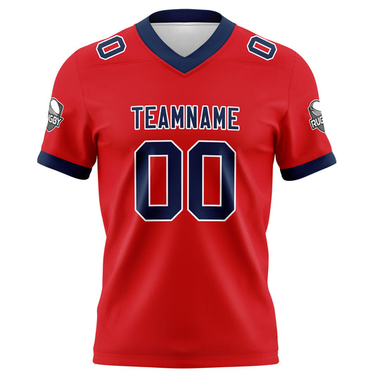 Benutzerdefinierte Rot Marine Fußball Trikots Personalisierter Name Nummer Logo