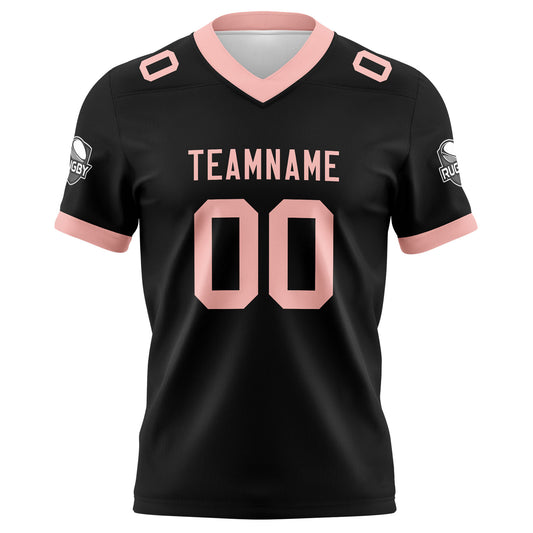 Benutzerdefinierte Schwarz Rosa Fußball Trikots Personalisierter Name Nummer Logo