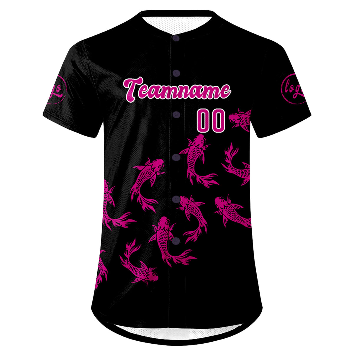 Benutzerdefiniert Schwarze Rose Rosa Personalisierter Baseball Jersey mit Farbverlauf Team Uniform mit Namen und Nummer