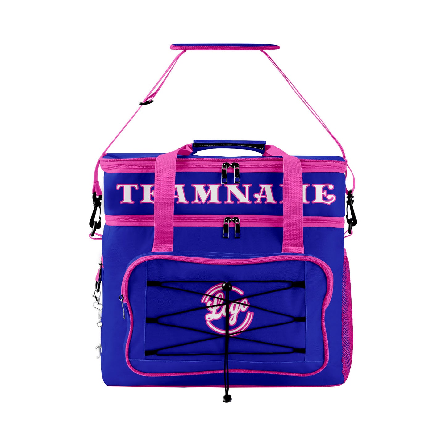Maßgeschickerte Lila Rosa vollflächig bedruckte isolierte Kühltasche mit Doppelwand Wasserdichte 600D Oxford Picknick-Tragetasche für Teamevents & Outdoor-Grillen