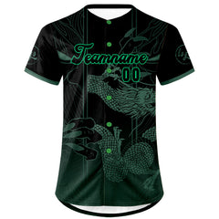 Benutzerdefiniert Grün Schwarz Personalisierter Baseball Jersey mit Farbverlauf Team Uniform mit Namen und Nummer