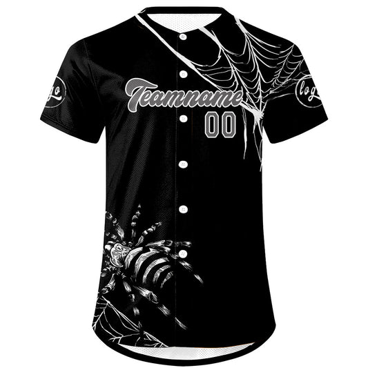 Benutzerdefiniert Schwarz Weiß Personalisierter Baseball Jersey mit Farbverlauf Team Uniform mit Namen und Nummer