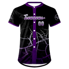 Benutzerdefiniert Schwarz Lila Grau Personalisierter Baseball Jersey mit Farbverlauf Team Uniform mit Namen und Nummer