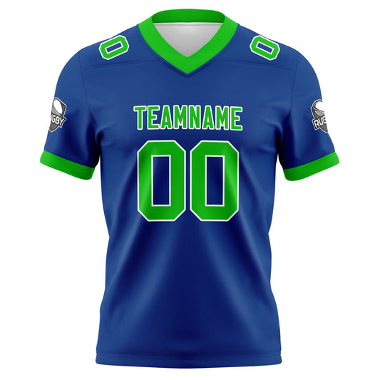 Benutzerdefinierte Blau Grün Fußball Trikots Personalisierter Name Nummer Logo