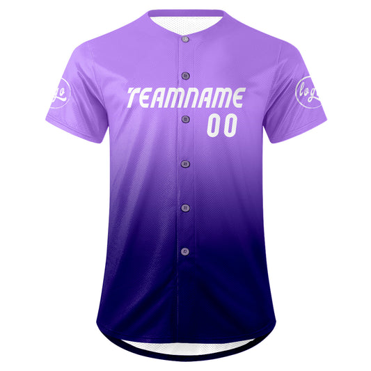 Benutzerdefiniert Lila Dunkellila Personalisierter Baseball Jersey mit Farbverlauf Team Uniform mit Namen und Nummer