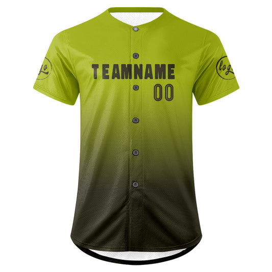 Benutzerdefiniert Grün Dunkelgrün Personalisierter Baseball Jersey mit Farbverlauf Team Uniform mit Namen und Nummer