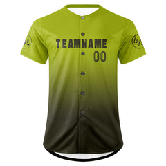 Benutzerdefiniert Grün Dunkelgrün Personalisierter Baseball Jersey mit Farbverlauf Team Uniform mit Namen und Nummer