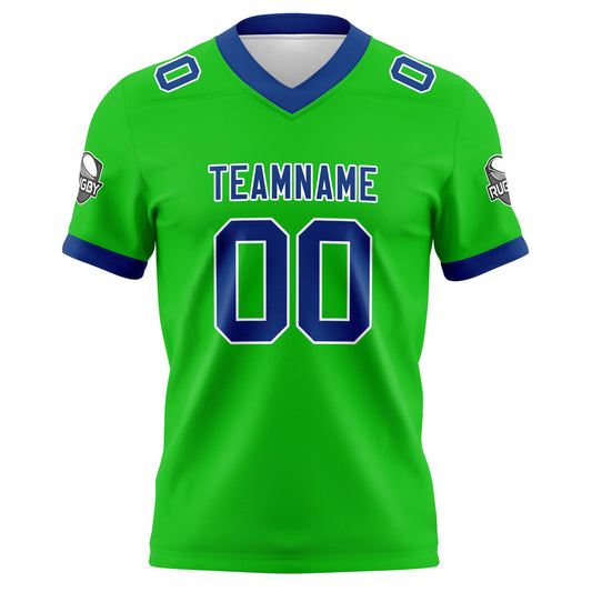 Benutzerdefinierte Grün Blau Fußball Trikots Personalisierter Name Nummer Logo