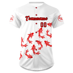 Benutzerdefiniert Weiß Rot Personalisierter Baseball Jersey mit Farbverlauf Team Uniform mit Namen und Nummer