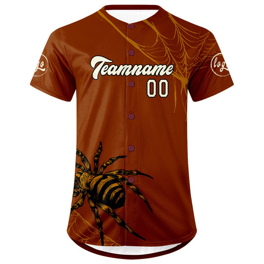 Benutzerdefiniert Braun Weiß Personalisierter Baseball Jersey mit Farbverlauf Team Uniform mit Namen und Nummer