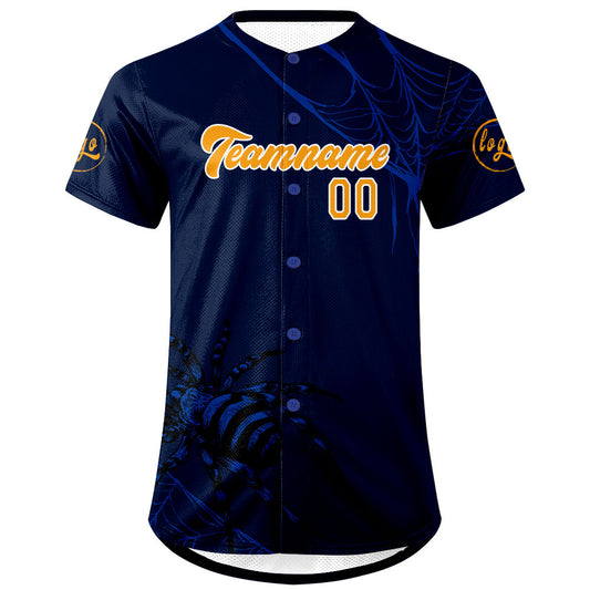 Benutzerdefiniert Blue Orange Personalisierter Baseball Jersey mit Farbverlauf Team Uniform mit Namen und Nummer