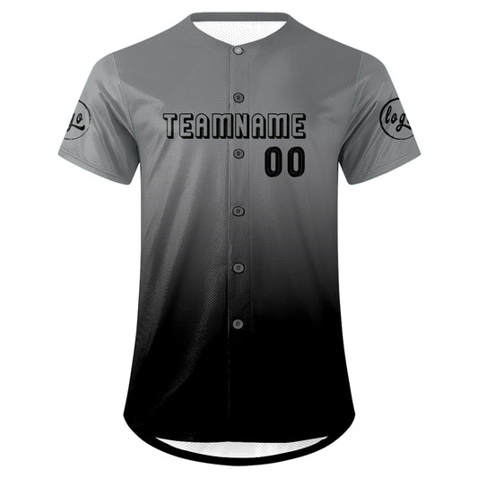 Benutzerdefiniert Grau Schwarz Personalisierter Baseball Jersey mit Farbverlauf Team Uniform mit Namen und Nummer