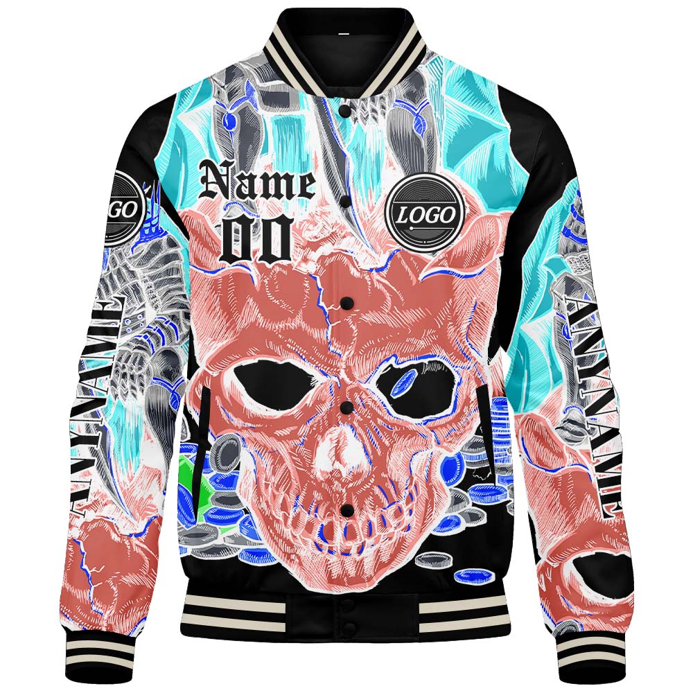 Maßgeschneiderte Rosa Letterman Varsity Jacket Individuelle Stickerei Druck nach Ihrem Wunsch