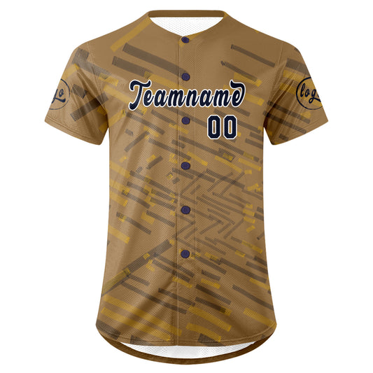 Benutzerdefiniert Altes Gold Marine Personalisierter Baseball Jersey mit Farbverlauf Team Uniform mit Namen und Nummer