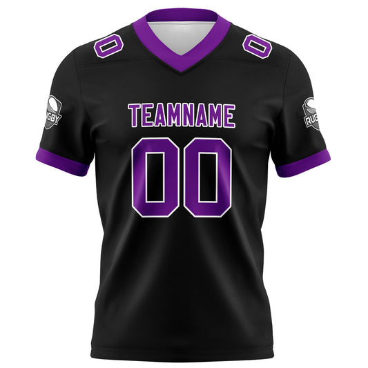 Benutzerdefinierte Schwarz Lila Fußball Trikots Personalisierter Name Nummer Logo