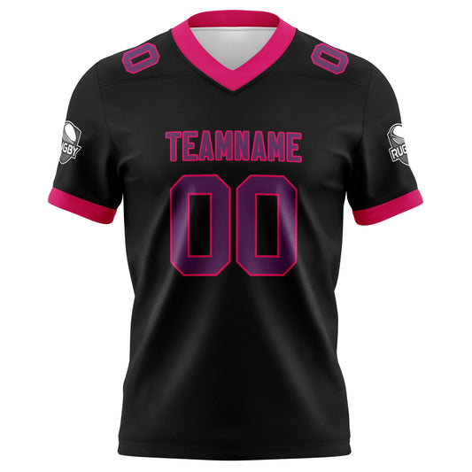 Benutzerdefinierte Schwarz Rosa Fußball Trikots Personalisierter Name Nummer Logo