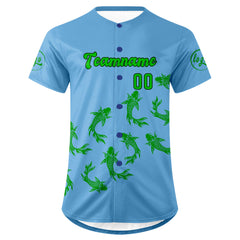 Benutzerdefiniert Blau Grün Personalisierter Baseball Jersey mit Farbverlauf Team Uniform mit Namen und Nummer