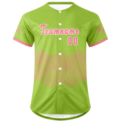 Benutzerdefiniert Grün Rosa Personalisierter Baseball Jersey mit Farbverlauf Team Uniform mit Namen und Nummer