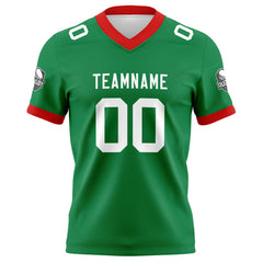 Benutzerdefinierte Grün Weiß Fußball Trikots Personalisierter Name Nummer Logo
