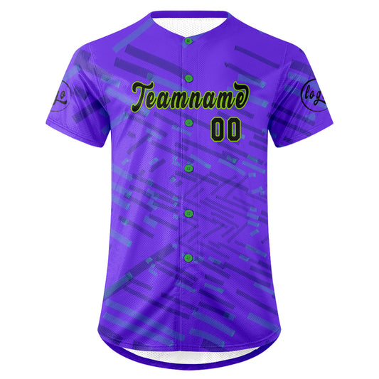 Benutzerdefiniert Lila Grün Personalisierter Baseball Jersey mit Farbverlauf Team Uniform mit Namen und Nummer