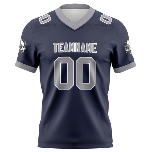 Benutzerdefinierte Marine Grau Fußball Trikots Personalisierter Name Nummer Logo