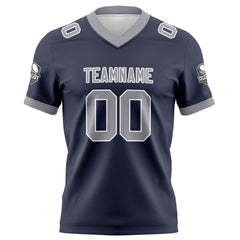 Benutzerdefinierte Marine Grau Fußball Trikots Personalisierter Name Nummer Logo
