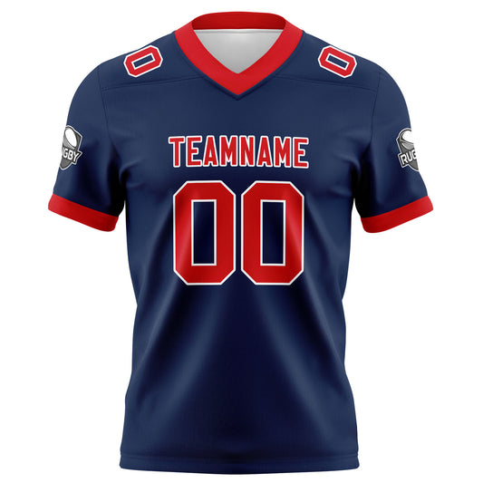 Benutzerdefinierte Marine Rot Fußball Trikots Personalisierter Name Nummer Logo