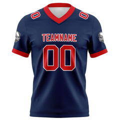 Benutzerdefinierte Marine Rot Fußball Trikots Personalisierter Name Nummer Logo