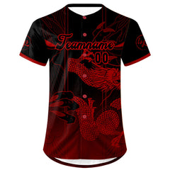 Benutzerdefiniert Rot Schwarz Personalisierter Baseball Jersey mit Farbverlauf Team Uniform mit Namen und Nummer