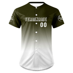 Benutzerdefiniert Grün Weiß Personalisierter Baseball Jersey mit Farbverlauf Team Uniform mit Namen und Nummer