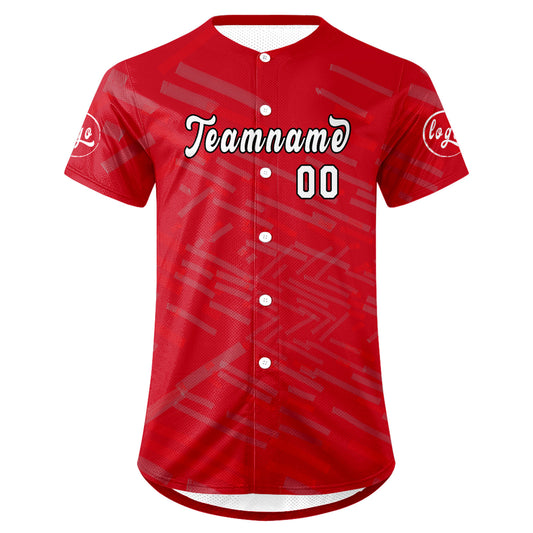 Benutzerdefiniert Rot Weiß Personalisierter Baseball Jersey mit Farbverlauf Team Uniform mit Namen und Nummer