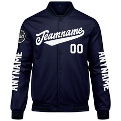 Maßgeschneiderte Marine Letterman Varsity Jacket Individuelle Stickerei Druck nach Ihrem Wunsch