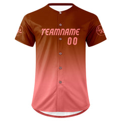 Benutzerdefiniert Braun Rosa Personalisierter Baseball Jersey mit Farbverlauf Team Uniform mit Namen und Nummer