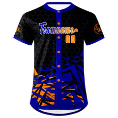 Benutzerdefiniert Schwarz Blau Personalisierter Baseball Jersey mit Farbverlauf Team Uniform mit Namen und Nummer