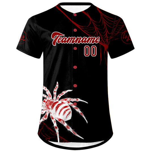 Benutzerdefiniert Schwarz Rot Personalisierter Baseball Jersey mit Farbverlauf Team Uniform mit Namen und Nummer