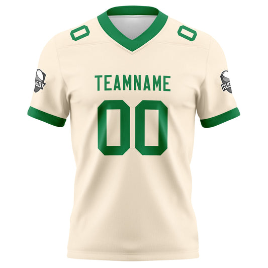 Benutzerdefinierte Creme Grün Fußball Trikots Personalisierter Name Nummer Logo