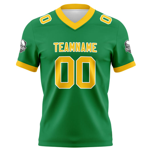 Benutzerdefinierte Grün Gelb Fußball Trikots Personalisierter Name Nummer Logo