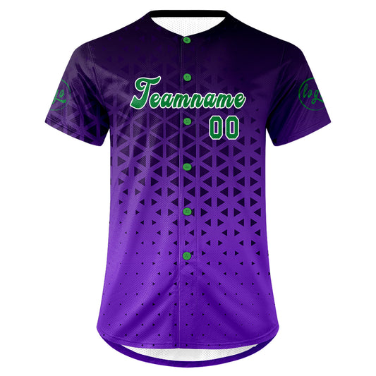 Benutzerdefiniert Schwarz Lila Personalisierter Baseball Jersey mit Farbverlauf Team Uniform mit Namen und Nummer