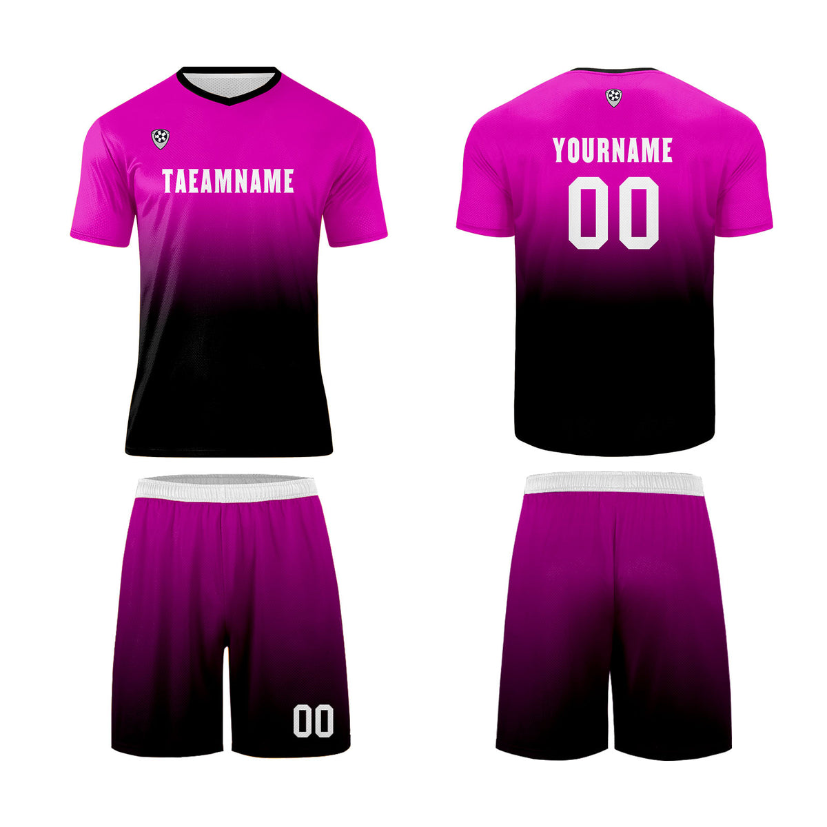 Benutzerdefinierte Rose Rot Schwarz Trikots für Männer Frauen Personalisierte Fußball Uniformen für Erwachsene und Kind