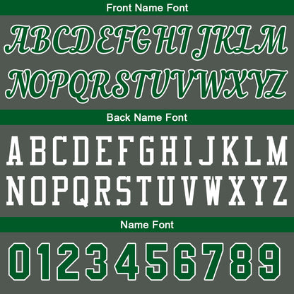 Individuelle Dunkelgrau-Grün Basketball Jersey Shorts für Männer und Frauen Gestickter und gedruckter Name, Nummer und Logo