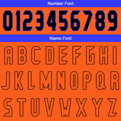 Benutzerdefinierter Orange Blau Basketball Jersey Uniform Anzug gedruckt Ihr Logo Name Nummer